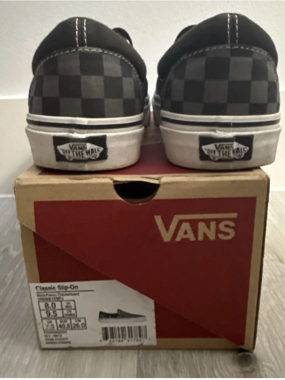 VANS Classic Slip-On Multicolored Grey Pewter Black Checkerboard men 8 women 9.5 - Picture 4 of 5